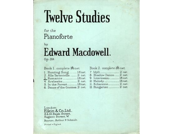 8291 | Macdowell - Romance (Op. 39) - Study Piece No. 3 of 12