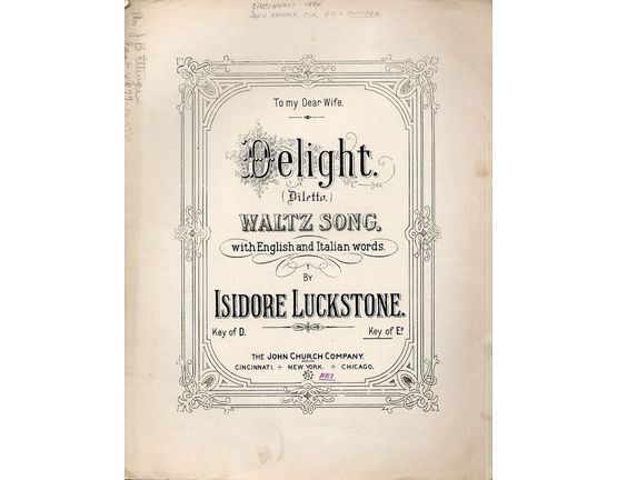 83 | Delight (Diletto) - Waltz Song - With English and Italian Words - Key of E flat
