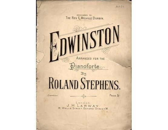 8302 | Edwinston -  arranged for pianoforte - Dedicated to The Rev. E. Melville Durbin