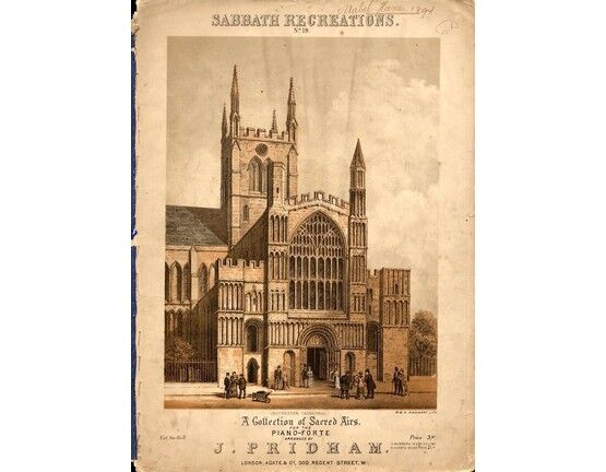 8308 | Sabbath Recreations - No. 19 - A Collection of Sacred Airs - For the Pianoforte depicting Rochester Cathedral