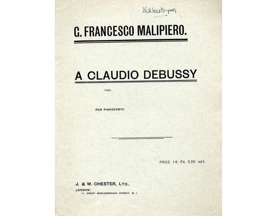8315 | A Claudio Debussy - For piano solo