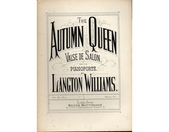 8320 | The Autumn Queen - Valse de Salon - For the Pianoforte