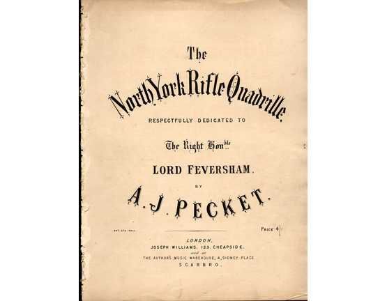 8371 | The North York Rifle Quadrille - Piano Solo dedicated to The Right Honourable Lord Feversham