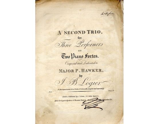8428 | A Second Trio for Three Performers on Two Piano Fortes