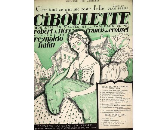 8535 | C'est tou ce qui me reste d'elle - from the Opera Ciboulette - for Piano and Voice