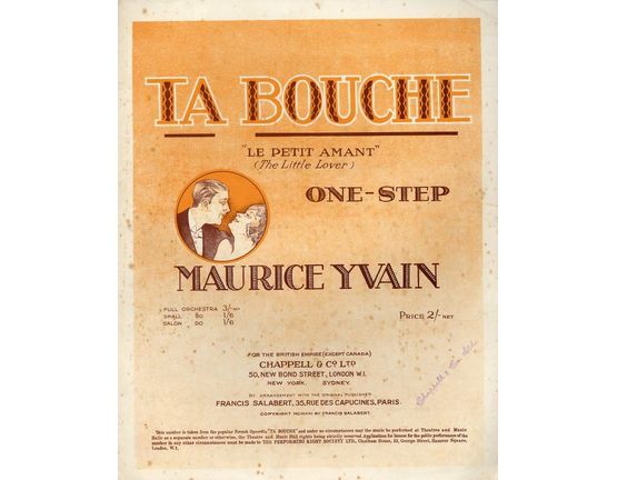 8535 | Ta Bouche (Le Petit Amant) - One Step for Pianoforte