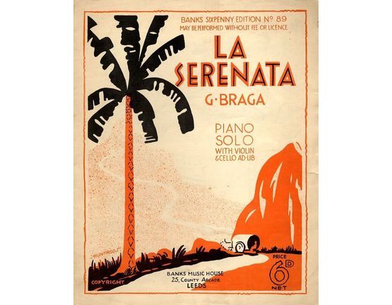 8538 | La Serenata - Piano Solo with Violin & Cello ad. lib. - Banks Sixpenny Edition No. 89