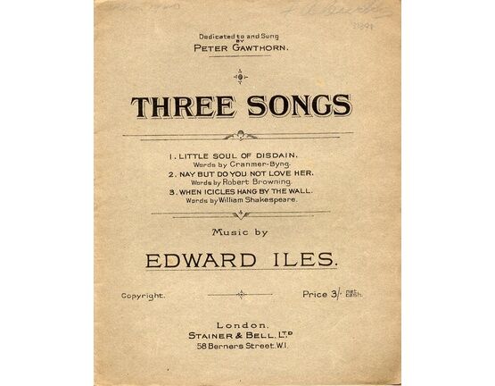 8553 | Iles - Three Songs - Sung by Peter Gawthorn