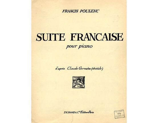 8569 | Suite Francaise d'apres Claude Gervaise (16 Siecle) - Pour Piano