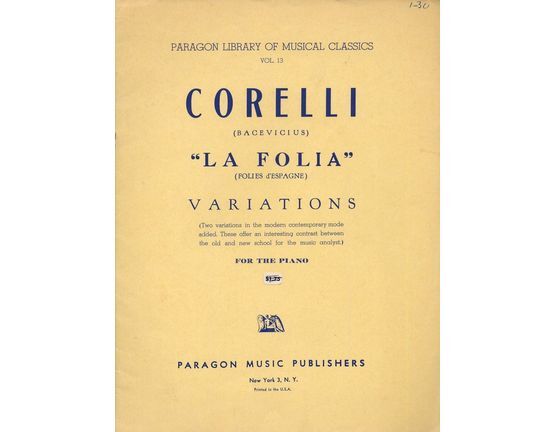 8579 | "La Folia" (Folies d'Espagne) Variations for the Piano - Volume 13