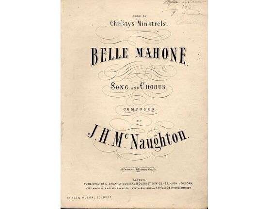 8604 | Belle Mahone - Song and Chorus - Sung by Christy Minstrels - Musical Bouquet No. 4124