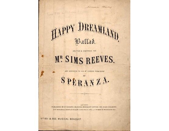 8604 | Happy Dreamland - Ballad written and composed for Mr. Sims Reeves