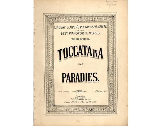 8632 | Toccata in A - Slopers Progressive Series of the Best Pianoforte Works - Third Series - No. 19
