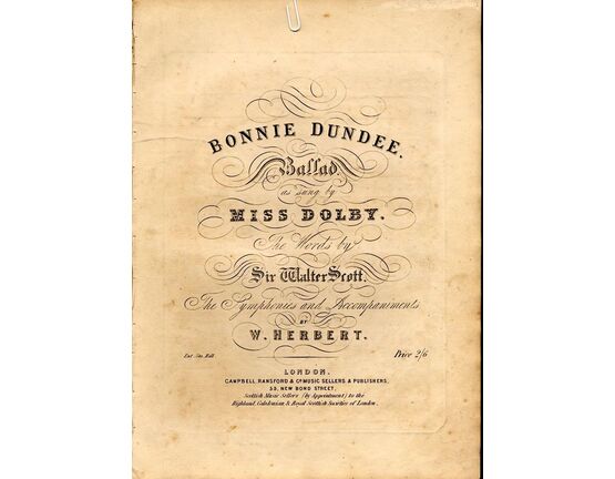 8633 | Bonnie Dundee - Ballad as sung by Miss Dolby