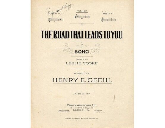 8646 | The Road That Leads To You - Song - In the key of E flat major for medium voice
