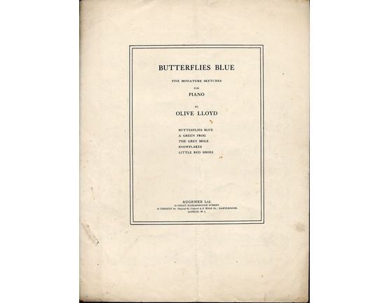 8654 | Butterflies Blue - From "Five Miniature Sketches for Piano"