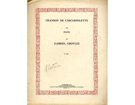 8654 | Chanson de L'escarpolette - Piano Solo - Augener Edition