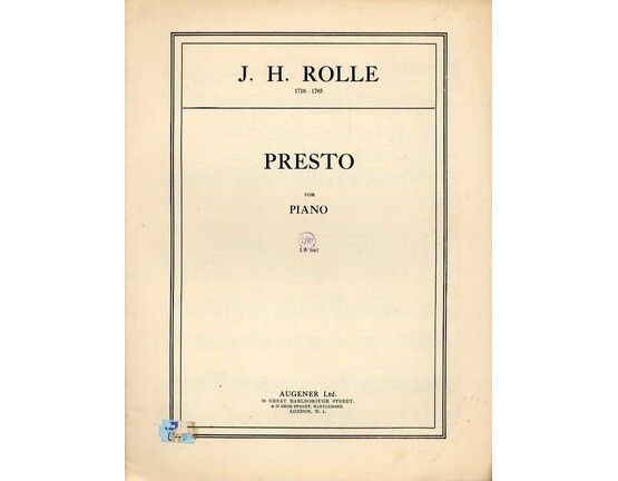 8654 | J. H. Rolle - Presto for Piano