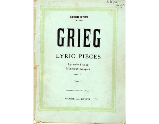 8654 | Lyric Pieces - Book 10 - Op. 71 - Edition Peters No. 2985