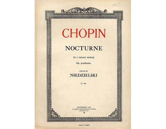 8654 | Nocturne in C sharp minor - Op. posthume - For Piano Solo
