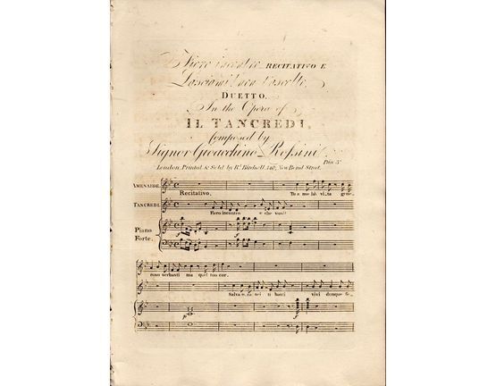 8663 | Fiero incontro - Recitativo e "Lasciami! non l'ascolto" - Duetto in the Opera of "Il Tancredi" - For Vocal Duet and Piano