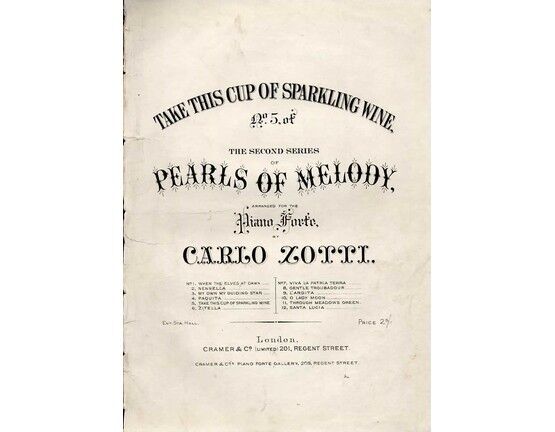 8671 | Take this Cup of Sparkling Wine - No. 5 of The Second Series of 'Pearls of Melody' - Arranged for Pianoforte