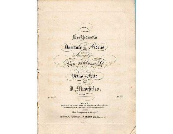 8672 | Beethoven's Overture to Fidelio - Arranged for Two Performers on the Pianoforte