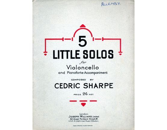 8677 | 5 Little Solos for Violoncello and Pianoforte Accompaniment