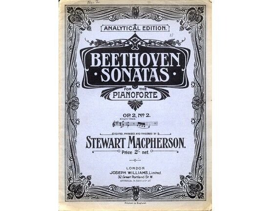 8677 | Beethoven - Sonata for Piano -  Op. 2, No. 2 - Analytical Edition - Beethoven Pianoforte Sonatas Series No. 2