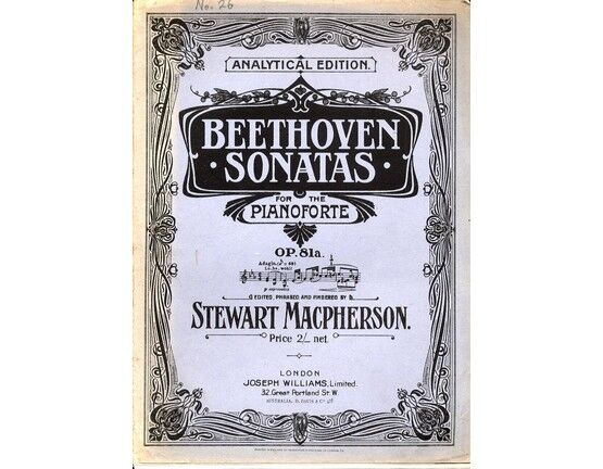 8677 | Beethoven - Sonata for Piano -  Op. 81a - Analytical Edition - Beethoven Pianoforte Sonatas Series No. 26