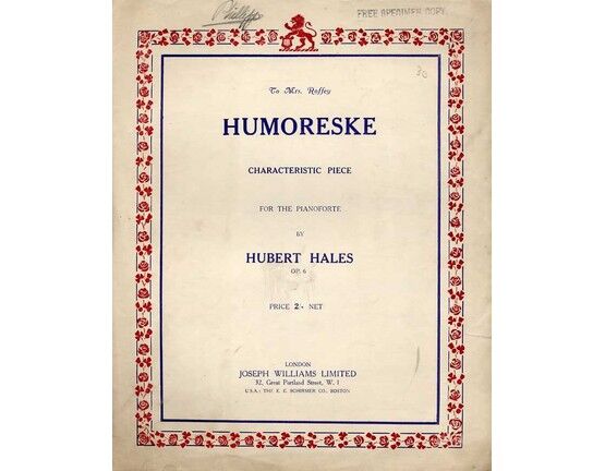 8677 | Hales - Humoreske for the Piano - Op. 6