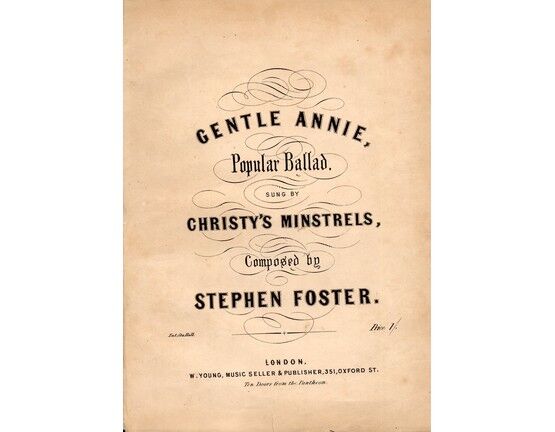 8689 | Gentle Annie - Song for 4 voices SATB - As sung by the Christys Minstrels