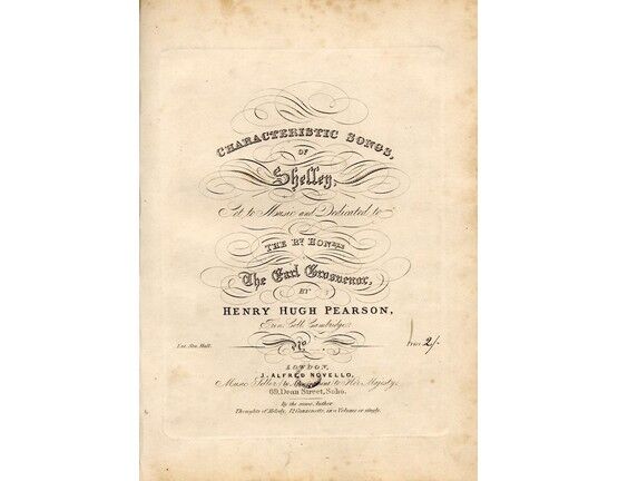 8789 | Characteristic Songs of Shelley - Set to Music and Dedicated to The Right Honerable Earl Brosdenor