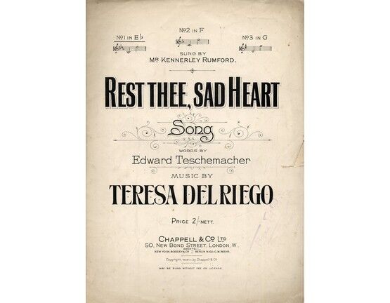 8810 | Rest Thee, Sad Heart - Song in the key of E flat major for Low Voice