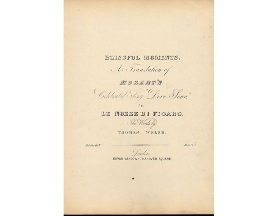 8860 | Blissful Moments - A Translation of Mozart's Celebrated Song "Dove Sono" in le Nozze di Gigaro