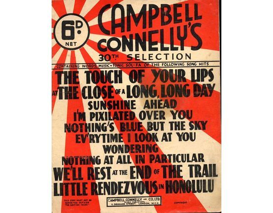 8883 | Campbell Connelly's 30th Selection - Containing Words, Music, Tonic Sol-Fa