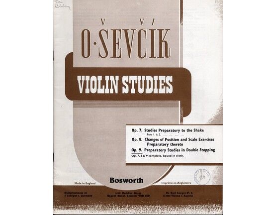 8886 | O. Sevcik Violin Studies - Op. 9 - Preparatory Studies in Double Stopping