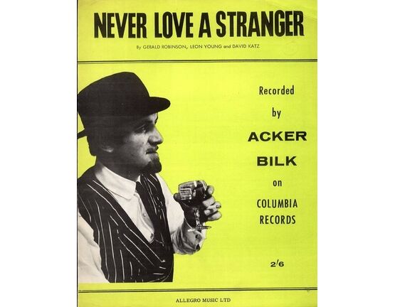 8924 | Never Love a Stranger - Piano Solo - Featuring Acker Bilk
