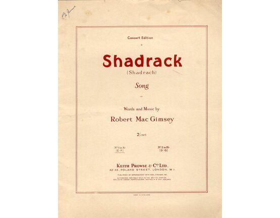 8929 | Shadrack (Shadrach) - Song in the key of A flat major - Concert Version