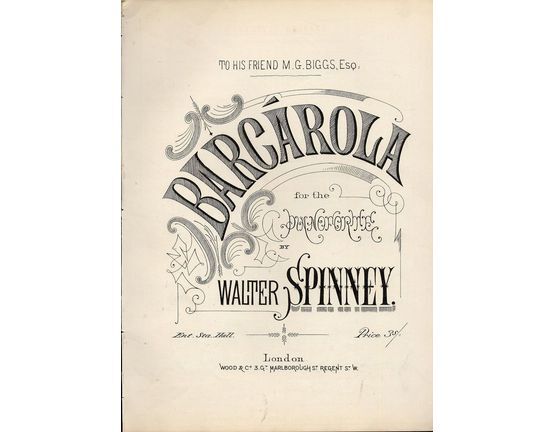 8936 | Barcarola - For The Pianoforte - To His Friend M. G. Biggs Esq.