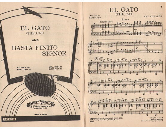 8946 | DANCE BAND with Vocals:-  (a) El Gato - Samba  &  (b) Basta Finito Signor - Samba