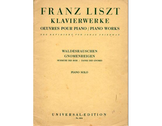 8949 | Liszt - Piano Works - Waldesrauschen & Gnomenreigen - Universal Edition No. 5854