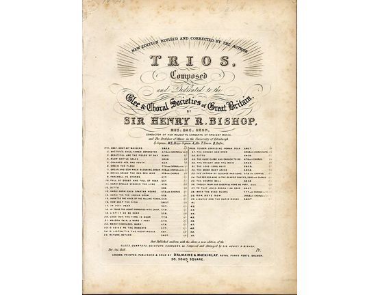 8974 | Blow Gentle Gales - No. 4 of Trios composed and dedicated to the Glee and Choral Societies of Great Britain