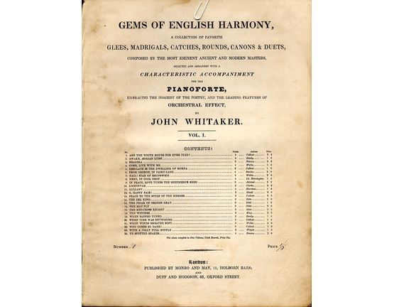 8978 | When Time was Entwining the garland of Years - Gems of English Harmony, Volume 1, No. 20 - For 2 Tenors and Bass, arranged with an accompaniment for P