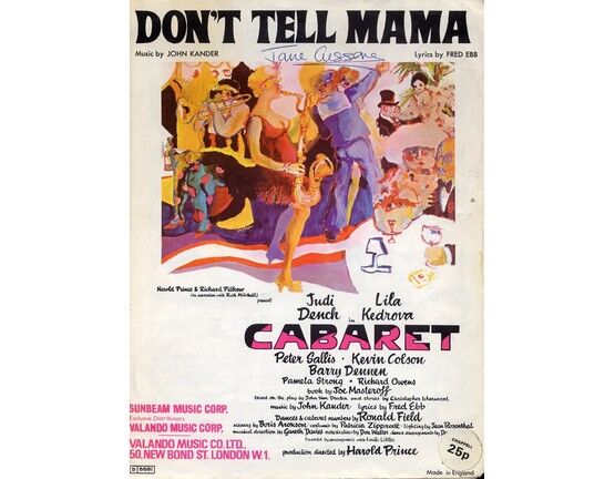 8985 | Don't Tell Mama - Song from "Cabaret"