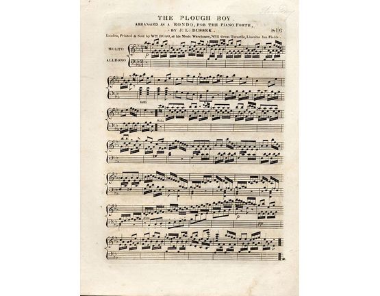 9036 | The Plough Boy - Arranged as a Rondo for the Piano Forte