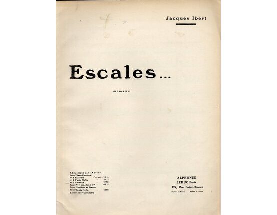 9080 | Valence - Escales No.3 - Piano Solo - Reduced for Two Hands