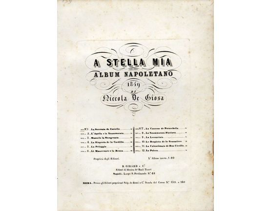 9151 | La Serenata de Coviello - Canzoncina Napolitana - No. 1 from A Stella Mia, Album Napoletano 1849