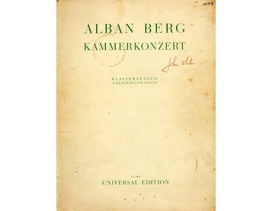 9157 | Berg - Kammerkonzert - For 2 Pianos and Violin - Universal Edition No. 8439
