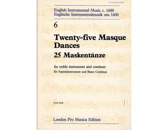 9159 | 25 Masque Dances - For Treble Instrument & Continuo - London Pro Musica Edition No. 6